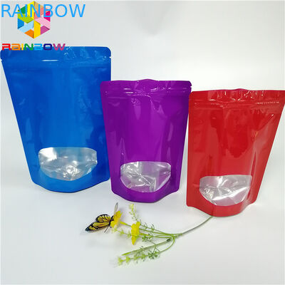 Glatte Oberflächen stehen oben Reißverschluss-Beutels-Aluminiumfolie-Geruch-Beweis mit Fenster