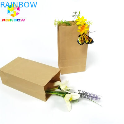 Nahrungsmittelgrad-Kraftpapier-flache Unterseiten-Taschen-biologisch abbaubares fettdichtes Imbiss-Verpacken