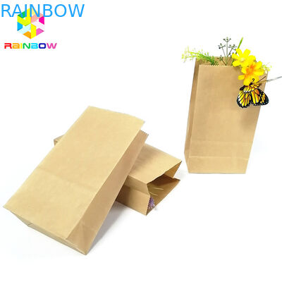 Nahrungsmittelgrad-Kraftpapier-flache Unterseiten-Taschen-biologisch abbaubares fettdichtes Imbiss-Verpacken