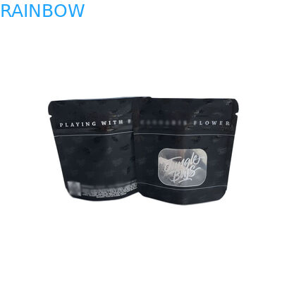 Schwarze Oberflächenplastikmattbeutel, die Stellen-transparentes klares UVVorderfenster verpacken