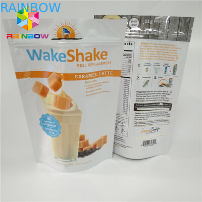 Verpackenden die Nahrungsmittelgrad-Plastikbeutel, Aluminiumfolie stehen einsackt oben langlebiges Gut mit Reißverschluss