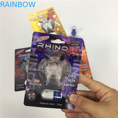 Blasen-Kapsel-Behälter-sexuelle Leistungs-Pillen-Paket-Karten kundengebundener Druck