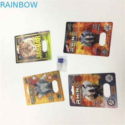 Blasen-Kapsel-Behälter-sexuelle Leistungs-Pillen-Paket-Karten kundengebundener Druck