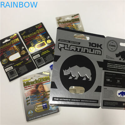 Blasen-Kapsel-Behälter-sexuelle Leistungs-Pillen-Paket-Karten kundengebundener Druck