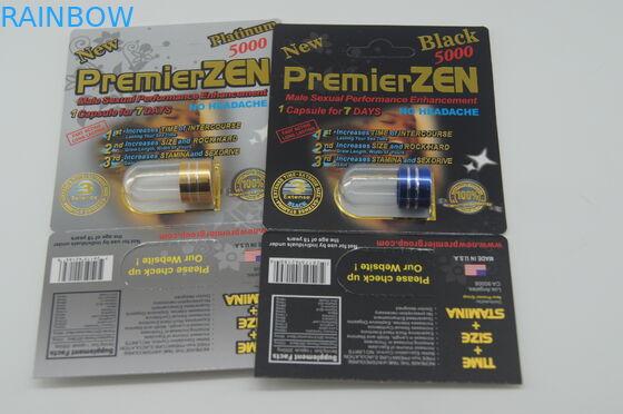 Wasserdichte Plastikblasen-Verpackennashorn 7 5000 Mannesverbesserungs-sexuelle Pille