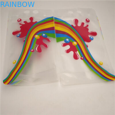 Die Reinsaft-Milch-Unterseiten-Keil-Taschen, dauerhaft stehen oben Folien-Beutel mit Griff