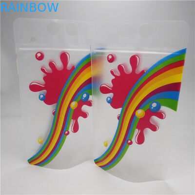 Die Reinsaft-Milch-Unterseiten-Keil-Taschen, dauerhaft stehen oben Folien-Beutel mit Griff