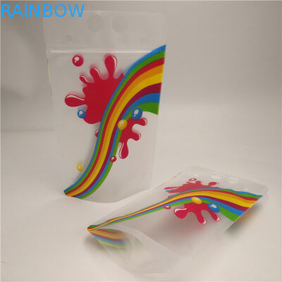 Die Reinsaft-Milch-Unterseiten-Keil-Taschen, dauerhaft stehen oben Folien-Beutel mit Griff