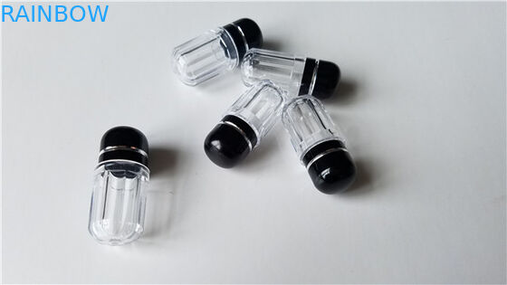 Klare Plastikpille Bottless-Nashorn-Kapsel-Behälter-bunte Metallkappe für Karten 3D