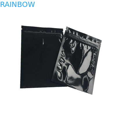 Klares Vorderfenster stehen oben Reißverschluss-Beutel-Nahrungsmittelgrad-Geruch-Beweis-schwarze Mattoberfläche