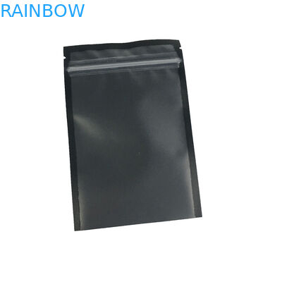 Klares Vorderfenster stehen oben Reißverschluss-Beutel-Nahrungsmittelgrad-Geruch-Beweis-schwarze Mattoberfläche