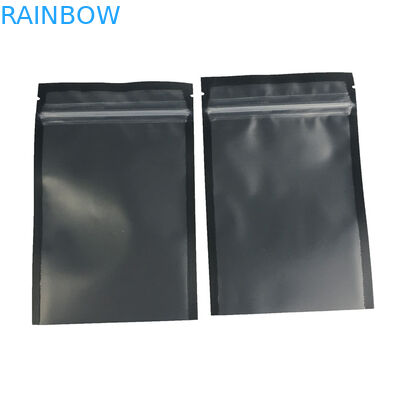 Klares Vorderfenster stehen oben Reißverschluss-Beutel-Nahrungsmittelgrad-Geruch-Beweis-schwarze Mattoberfläche