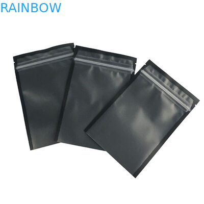 Klares Vorderfenster stehen oben Reißverschluss-Beutel-Nahrungsmittelgrad-Geruch-Beweis-schwarze Mattoberfläche