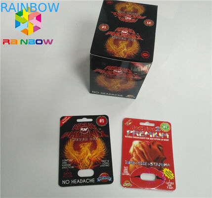 CMYK-Farbblasen-Karte, die 350 G-/Mpapier-Pillen-Produkt-Verpackungs-Kasten-Anzeige verpackt