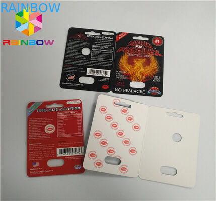 Schieben Sie Blasen-Einsatz-Karten-die männlichen Verbesserungs-Pillen, die Ende der Oberflächen-3D verpacken