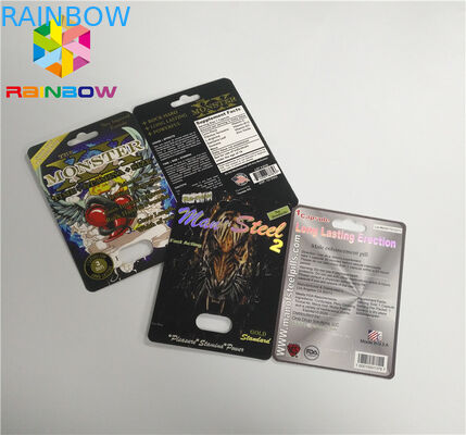 Schieben Sie Blasen-Einsatz-Karten-die männlichen Verbesserungs-Pillen, die Ende der Oberflächen-3D verpacken