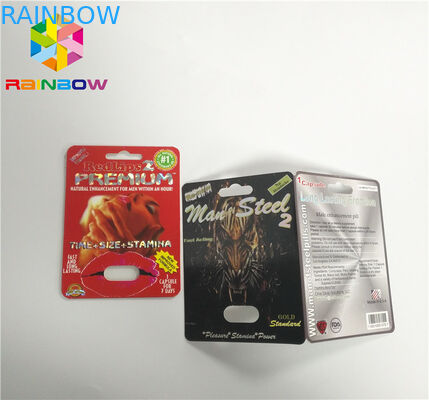 Schieben Sie Blasen-Einsatz-Karten-die männlichen Verbesserungs-Pillen, die Ende der Oberflächen-3D verpacken