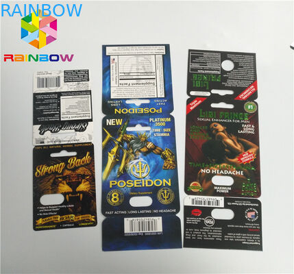 Schieben Sie Blasen-Einsatz-Karten-die männlichen Verbesserungs-Pillen, die Ende der Oberflächen-3D verpacken