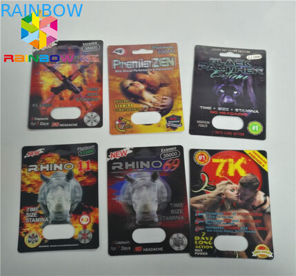 Papier-Pillen-Kapsel-Satz kundenspezifische des Blasen-Karten-verpackender ausländischer Pulver-Nashorn-3d