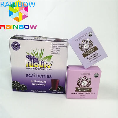 Purpurroter flacher recyclebarer EinwachsenpapierWellpappekasten-Flötenpappwerbungskasten-Nahrungsmittelgrad-Kaffeetee pac