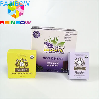 Purpurroter flacher recyclebarer EinwachsenpapierWellpappekasten-Flötenpappwerbungskasten-Nahrungsmittelgrad-Kaffeetee pac