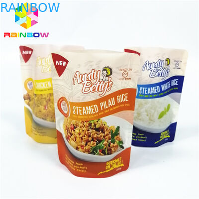 Kundengebundene Plastik stehen oben Beutel, das hitzebeständige Aluminiumfolie-Beutel-Logo