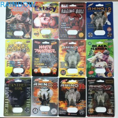 Hämmern Sie Anschlag/Nashorn 13 Pillen-Papierkasten-verpackende männliches Vergrößerer-Kapsel-Magnum-Papierkarten