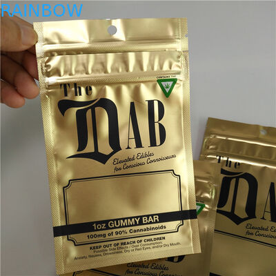 Drei Seitendichtungs-Plastikbeutel, die Reißverschluss-Spitzentasche für CBD-Unkraut-Hanf verpacken