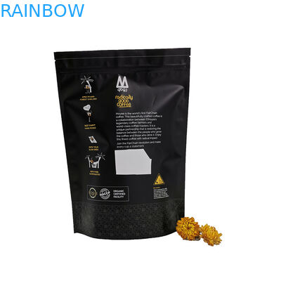 Schwarz stehen Sie oben kundengebundene Größe PET Tee-Verpackenbeutel MOPP VMPET Kaffee-K Tasche