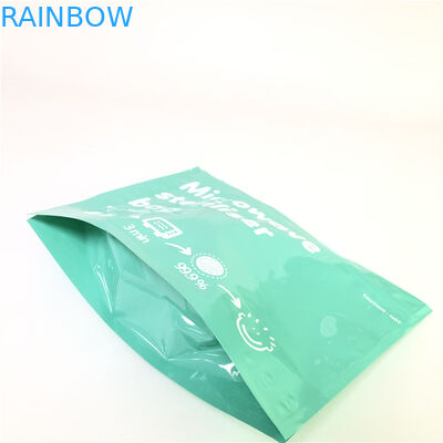 Stehen Sie oben biologisch abbaubare 120-180 Mic Stärke des Reißverschluss-Mikrowellen-Taschen-kundenspezifisches Drucken
