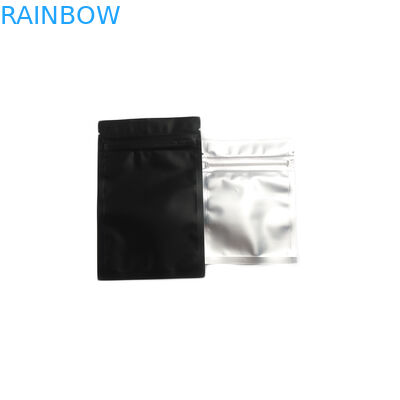 Heißsiegel-Gewohnheit Druckplastiktasche-Aluminiumfolie-Kissen-schwarzer Mattreißverschluß