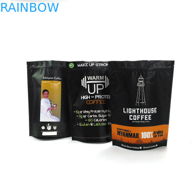 Kaffee-Plastik-Taschen des Aluminiumfolie-stehen Mattweiß-1kg oben Kaffeebohne-Beutel mit Reißverschluss