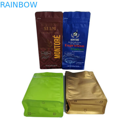 Aluminiumfolie-heiße versiegelt Teebeutel, flache Unterseiten-Kaffee-wiederversiegelbare Beutel mit Ventil