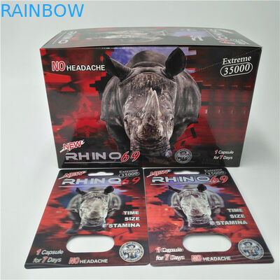 Gewohnheit Druckplastiknashorn-Pillen-Blasen-Karten-Verpackung