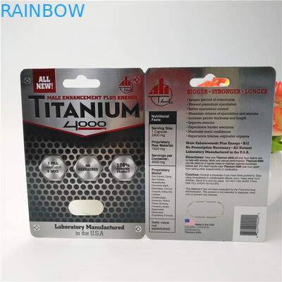 Karten-Blasen-Karten-Verpacken der 12mm Kappen-Nashorn-männliches Pillen-3D