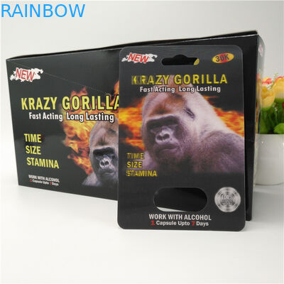 Karten-Blasen-Karten-Verpacken der 12mm Kappen-Nashorn-männliches Pillen-3D