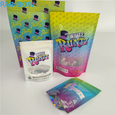 CBD-Unkraut stehen oben die Gravüre, die das Plastikbeutel-Verpacken druckt