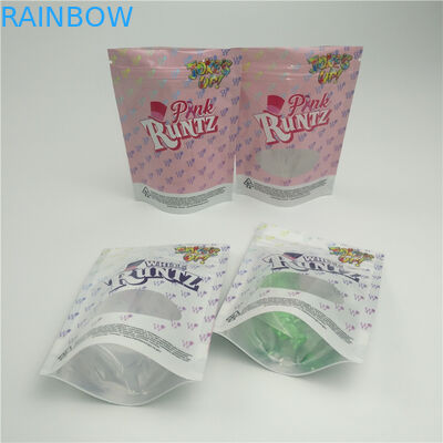 Geruch-Beweis-Kräuterverpackentasche die Tasche mit Reißverschluss mit Fenster für kalte gummiartige Verpackung des Hanf-CBD