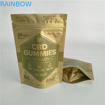 Digital, die Matte Gold Stand Up Zipper-Beutel-kleine Beweis-Plastik-Tasche für Unkräuter drucken