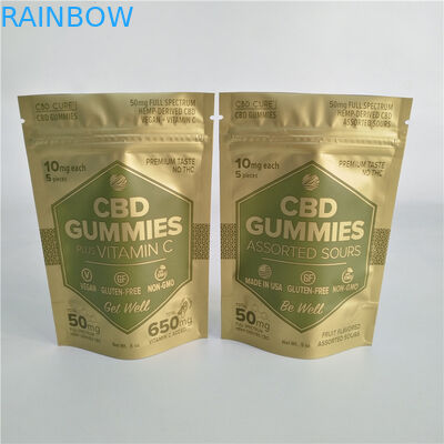 Digital, die Matte Gold Stand Up Zipper-Beutel-kleine Beweis-Plastik-Tasche für Unkräuter drucken