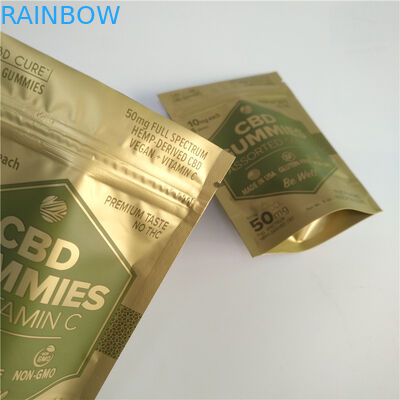 Digital, die Matte Gold Stand Up Zipper-Beutel-kleine Beweis-Plastik-Tasche für Unkräuter drucken