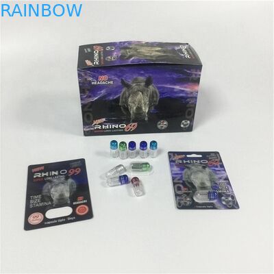 Männliche Vergrößerer-Pillen, die Papier-Blasen-Karte Karten-schwarzes Mamba Burro-30000 mit Goldkapsel-Flasche für Pillen verpacken