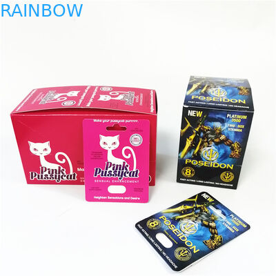 Rosa Pussycatpapierkastenkarte, die heiße stempelnde Schaukartonkarten der sinnlichen Verbesserungsblase Verpackenprägt