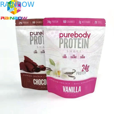 Kundenspezifische Druck-Verpackentaschen Doypack mit Reißverschluss für Pulver stehen oben Aluminiumfolienahrungsmittelspeichertasche