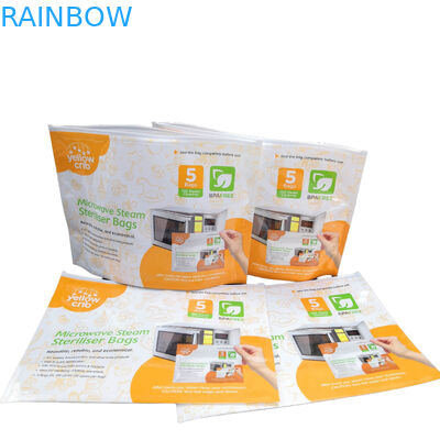 Baby-Sorgfalt-Dampf-saubere wiederverwendbare Mikrowellen-Sterilisator-Taschen BPA freier mit Spitze mit Reißverschluss