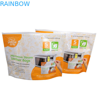 Baby-Sorgfalt-Dampf-saubere wiederverwendbare Mikrowellen-Sterilisator-Taschen BPA freier mit Spitze mit Reißverschluss