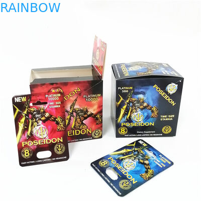 Die Ergänzungs-Sex-Pillen der Nashorn-Blasen-Karten-Männer sexuelle, die männlichen Verbesserungs-Pillen-Kopf-Kapsel-Behälter verpacken