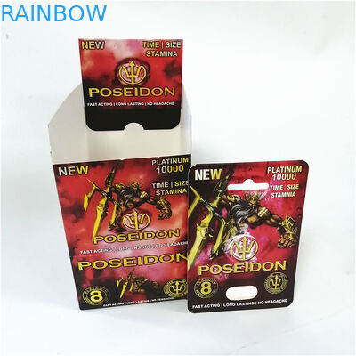 Die Ergänzungs-Sex-Pillen der Nashorn-Blasen-Karten-Männer sexuelle, die männlichen Verbesserungs-Pillen-Kopf-Kapsel-Behälter verpacken