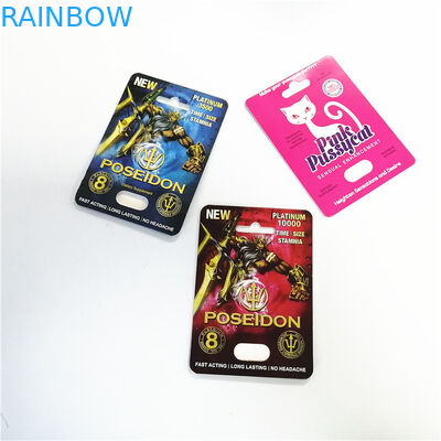 Schaukarton für Nashornpillen Nashorn-Form-Kapselpapierkarte Leistung männlicher Vergrößerer sexuelle