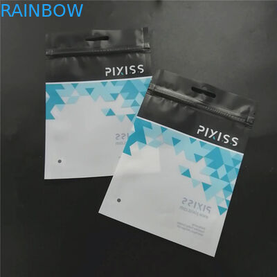 Das kundenspezifische Druckverpacken von den Plastiktaschen, die mit Reißverschluss für Kleidung schwarz sind, bildet Werkzeug usw.